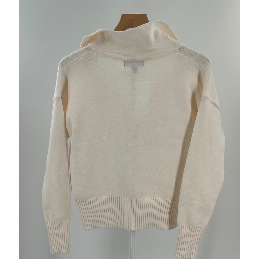 Truth by Republic Cream V-Neck Polo Collar Knit Sweater Womens XS Off White - Picture 5 of 9